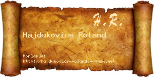 Hajdukovics Roland névjegykártya